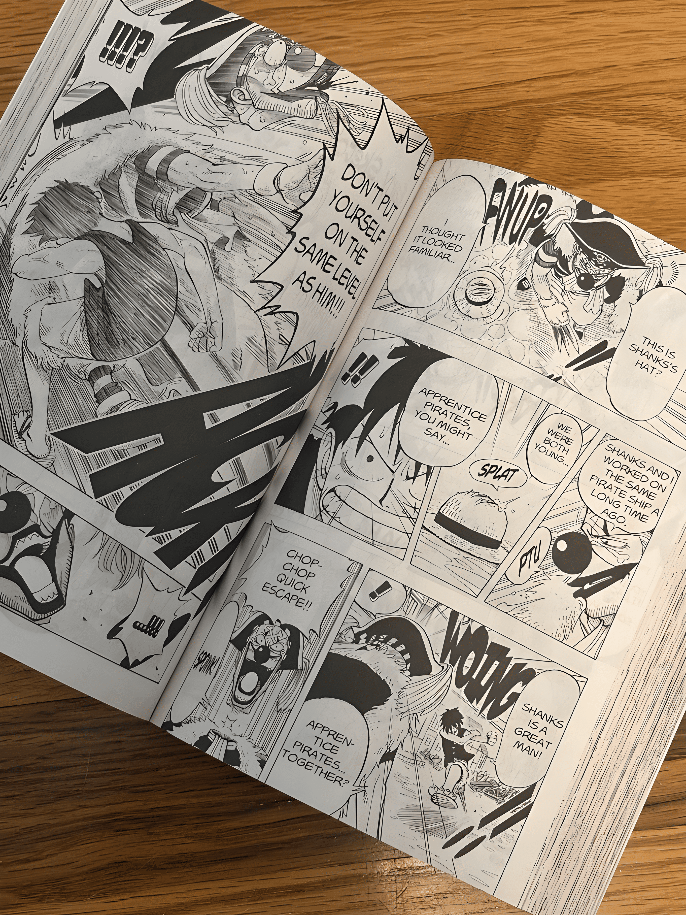 Manga panel of Buggy's introduction — goofier on the page than on screen